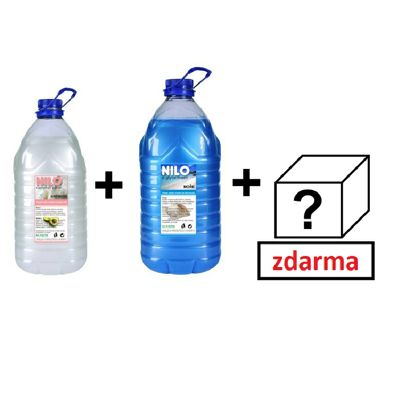 Mýdlo tek.NILO bílé,modré 5l + dárek zdarma